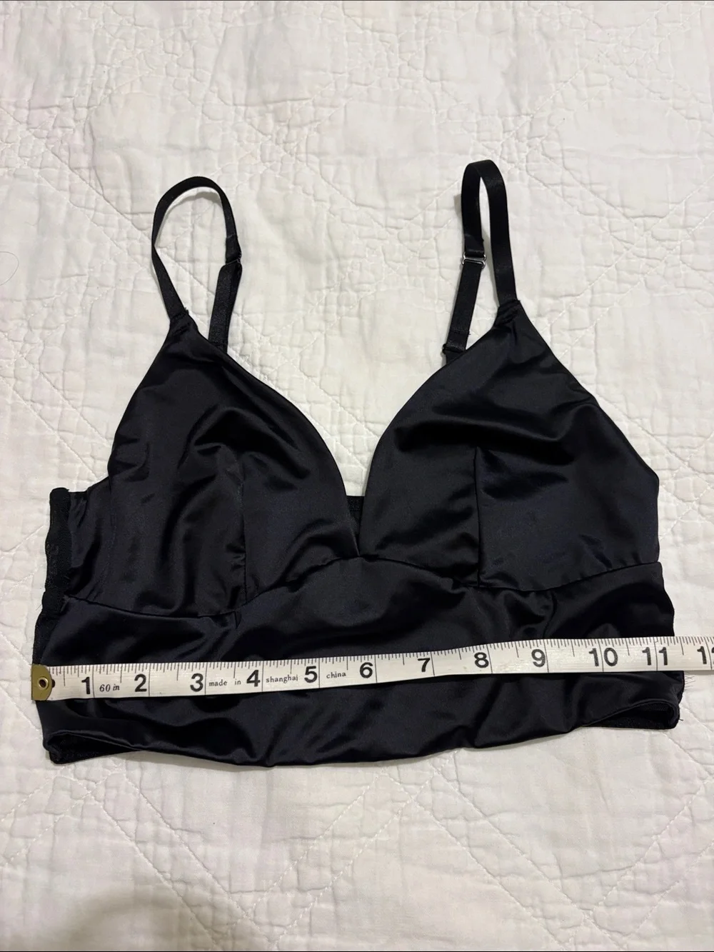 NWOT Auden Black Longline Bralette with Adjustable Straps